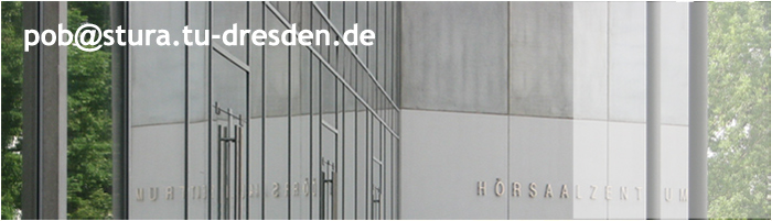 Foto vom HSZ mit mailadresse vom referat