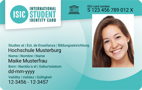MustebBild eines ISIC-Studierendenausweises