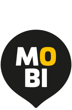 Markersymbol mit einem Mo-bi Schriftzug